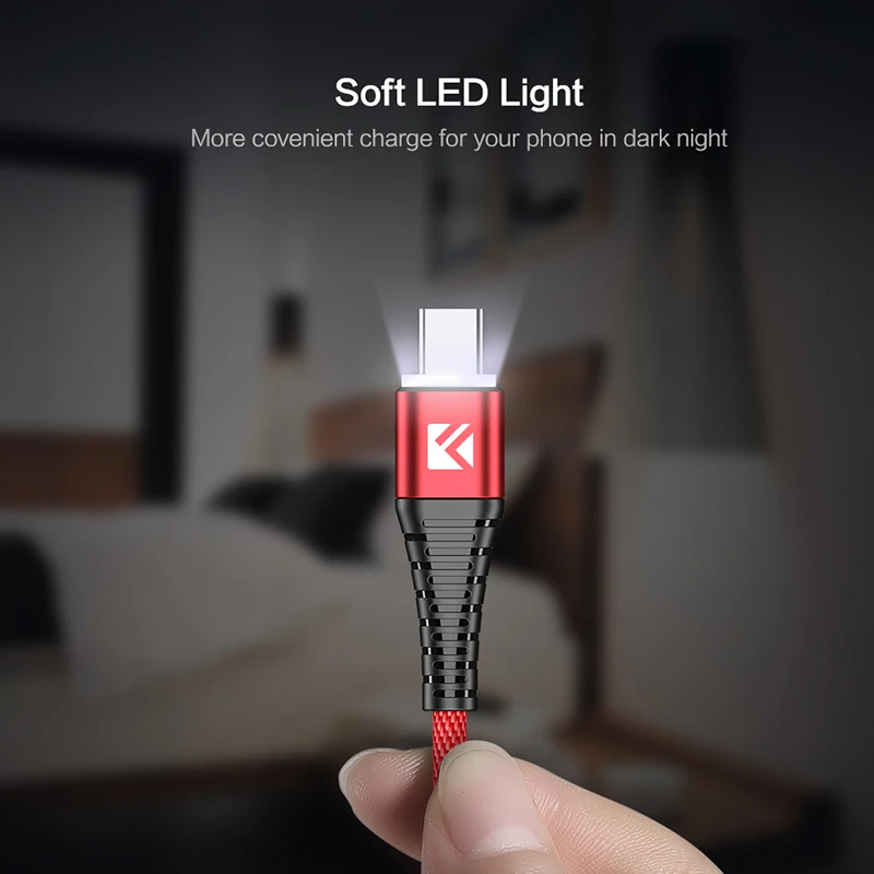 FLOVEME USB Type C кабель для Samsung Galaxy S10 S9 S8 Plus светодиодный зарядное устройство быстрой