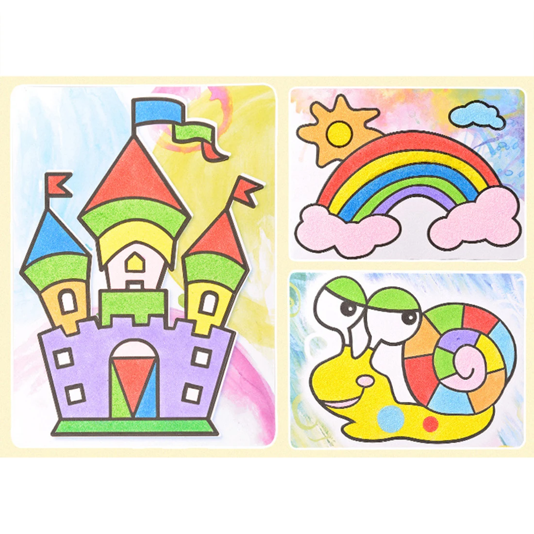 

Creative Infant Colored Sand Painting Toy Braining Training Fancy Cartoon Set for Kids Playing Learning Kits Toys For Children