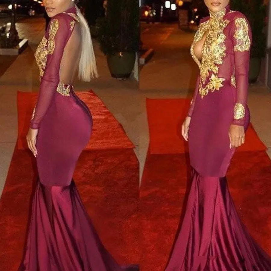 burgundy-black-long-sleeve-unique-prom-dresses-mermaid-2017-satin-applique-beaded-high-neck-backless-court-train-2k17-party-gown-real-image