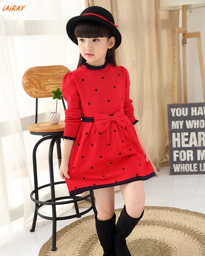 girls red sweater dress