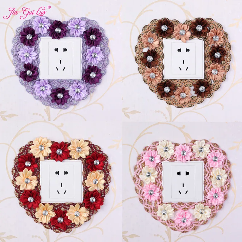 

JIA-GUI LUO Lace material switch panel sticker decorative switch wallpaper socket indoor living room decoration L022