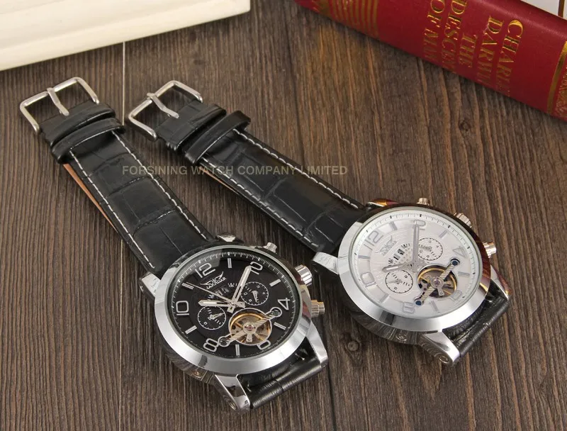 JARAGAR Для мужчин смотреть большой циферблат Tourbillion механические наручные часы