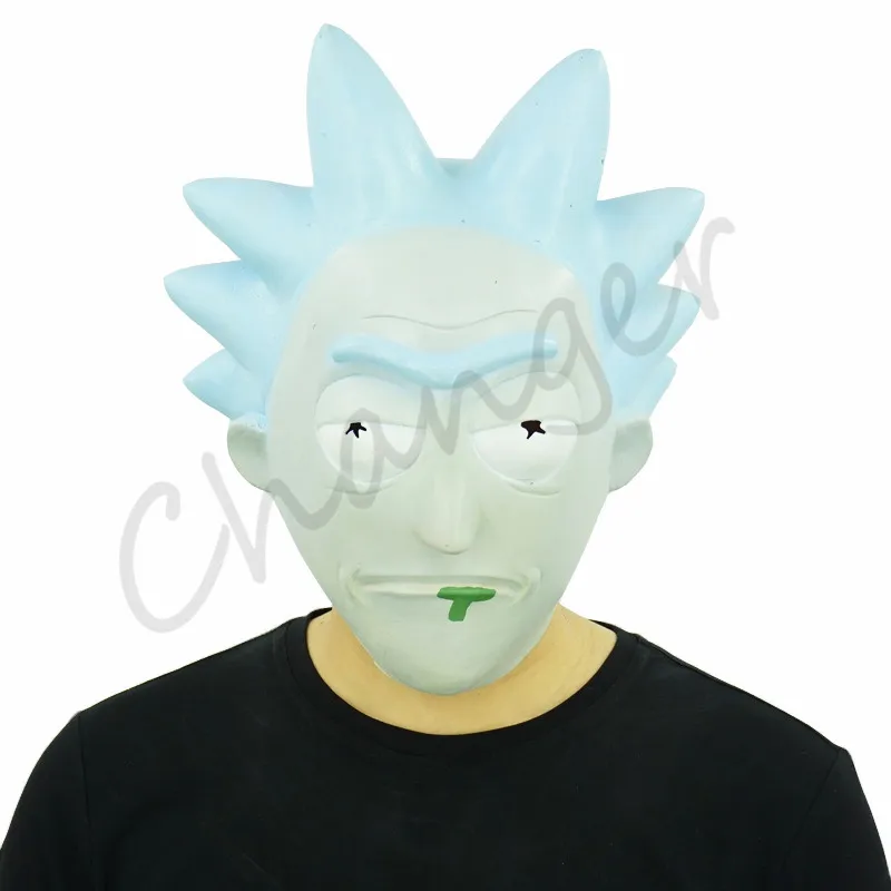 Anime Rick and Morty Latex Mask Cosplay Costume Halloween Party Props