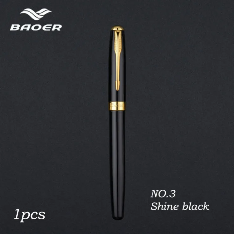 Baoer388-Rollerball-Pen-Black-Golden-Business-Metal-Ballpoint-Pen-Medium-Golden-Clip-Gold-boligrafo-muji-made(11)