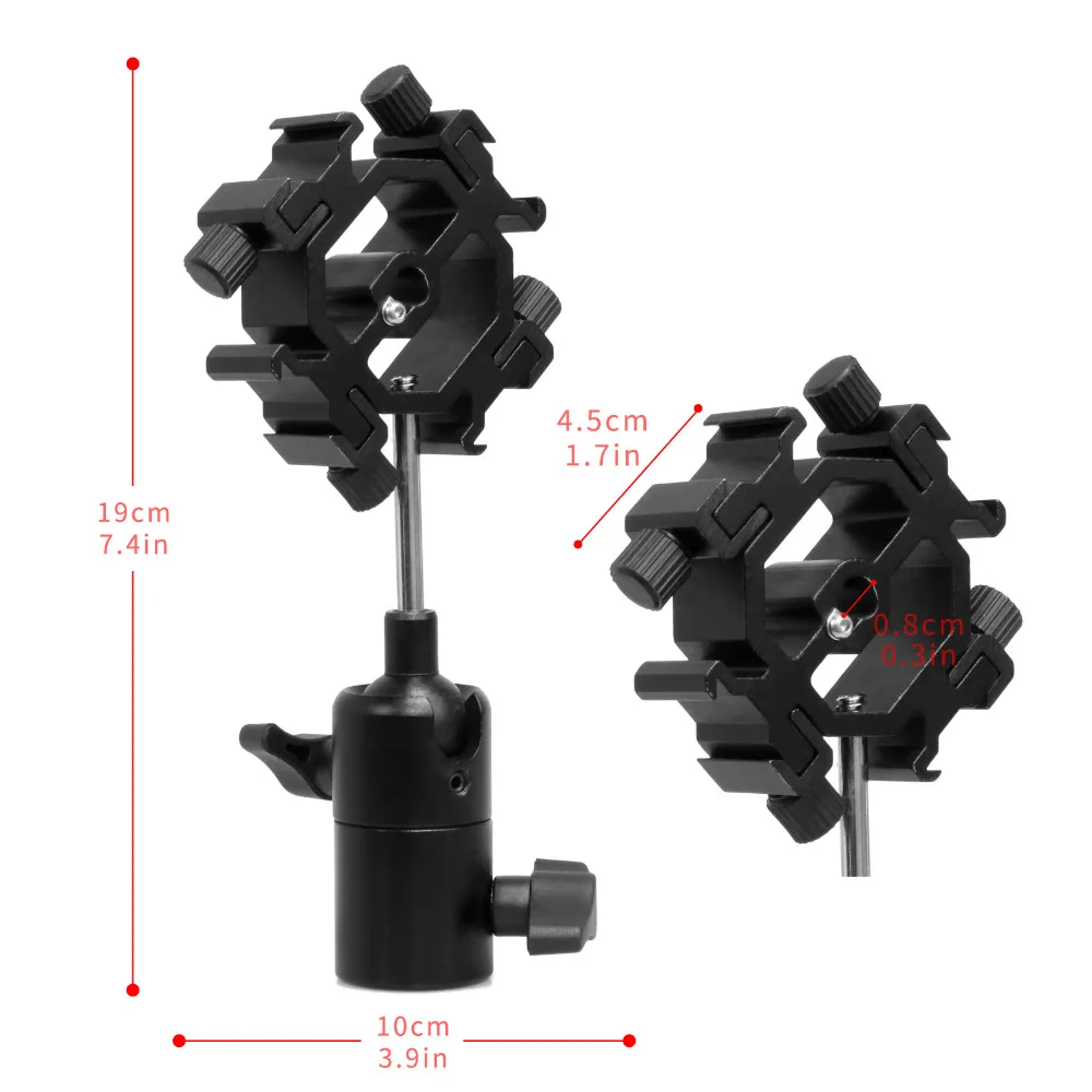 Держатель для вспышки с кронштейном, четыре четырехъярусных адаптера для крепления обуви
