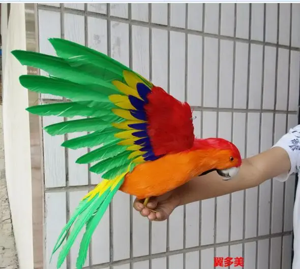 big simulation parrot toy polyethylene & furs colourful parrot gift about 65cm 