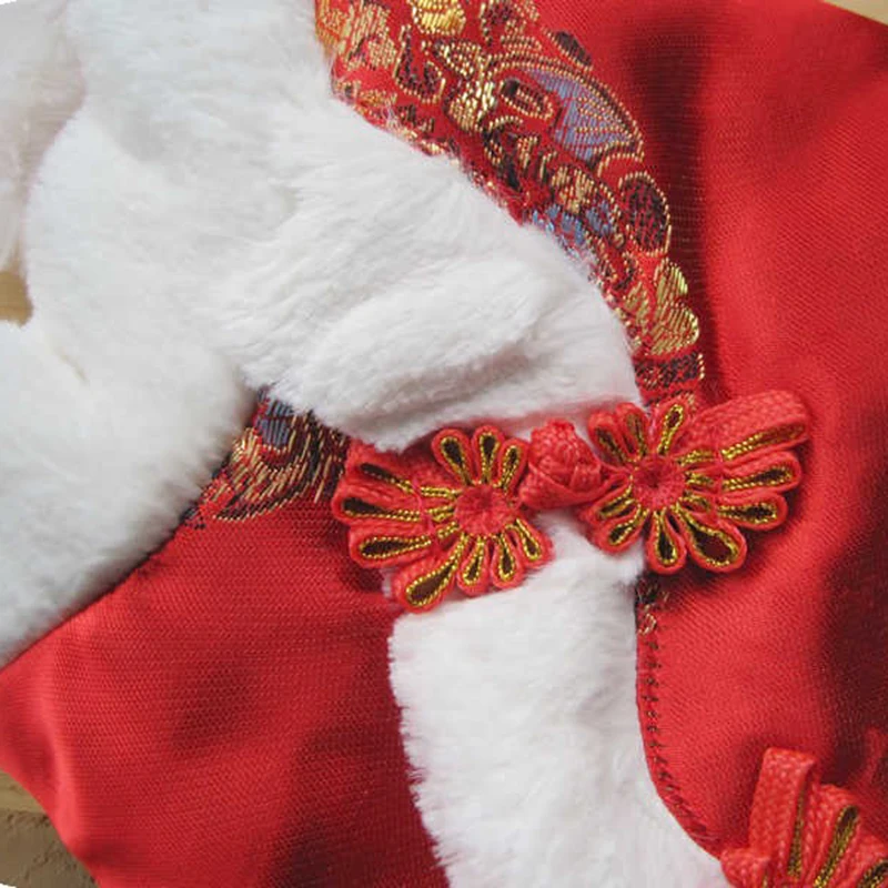 Одежда для собак в осень-зима китайской династии Тан костюм с рисунком собачки и теплая хлопковая, для домашней собаки уютные пальто с лацканами для дома и сада