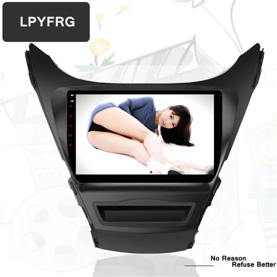 Четырехъядерный 2din Android 7 1 автомобильный DVD GPS навигационный плеер для Elantra 2012 2013