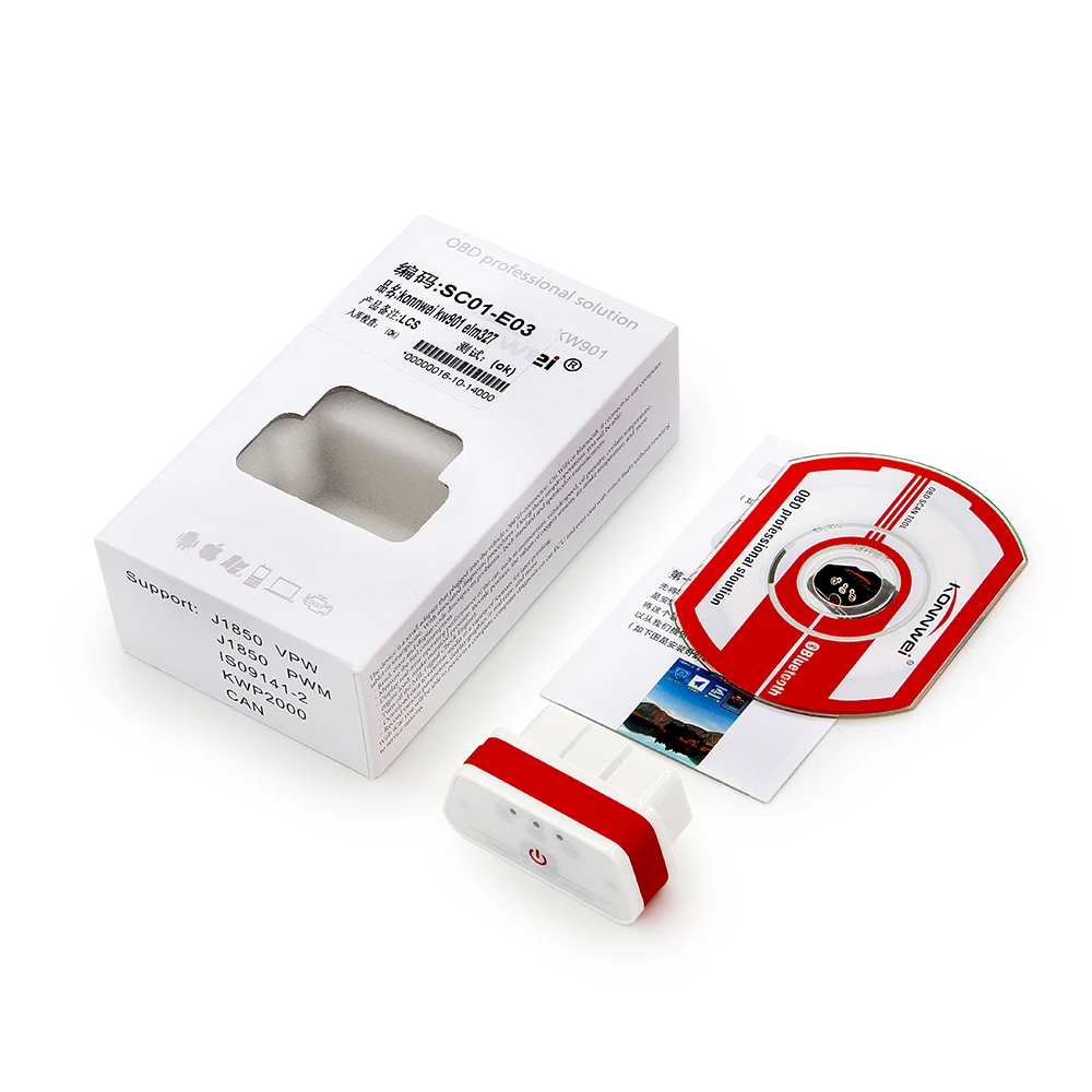 KONNWEI KW901 ELM327 OBD2 автомобильный диагностический инструмент Bluetooth кВт 901 elm 327 wifi для