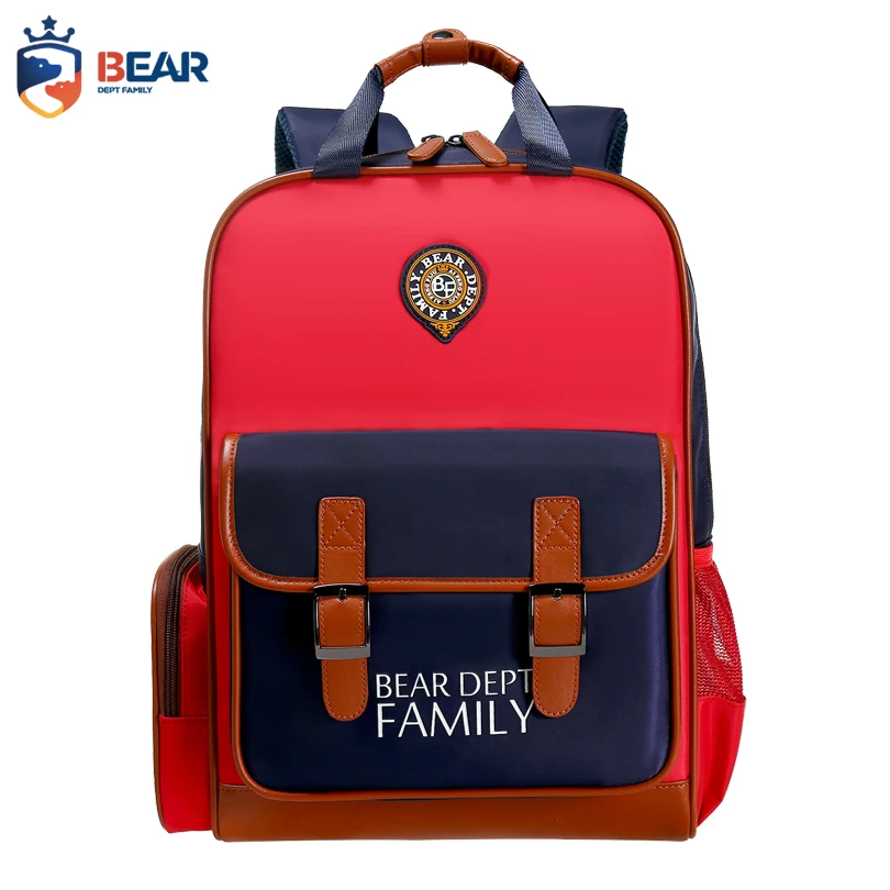 

Bear Dept Family Brand Casual Children School Bag Teenager Book Bag kindergarten Backpack Boys Girls Waterproof Solid Kid Packs