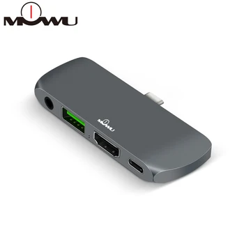 

USB C HUB for Ipad Pro USB-C Adapter with PD Charging HDMI 4K USB 3.0 3.5mm audio compatible MacBook Pro Samsung S9 S10 P20 P30