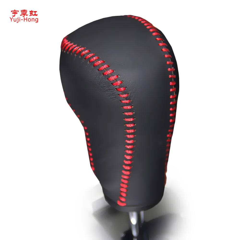 

Yuji-Hong Car Gear Covers Case for MAZDA CX-5 Mazda 6 2012~2014 Automatic Shift Collars Genuine Leather Black/Red lines