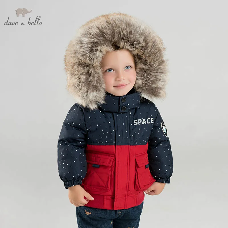 DBJ8809 dave bella baby boy down jacket children hooded outerwear infant toddler boutique 90