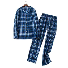 Мужчины весна осень длинный рукав пижамы для мужчин плюс размер пижамы hombre пижамы сексуальный плед чистый матовый хлопок пижамы наборы