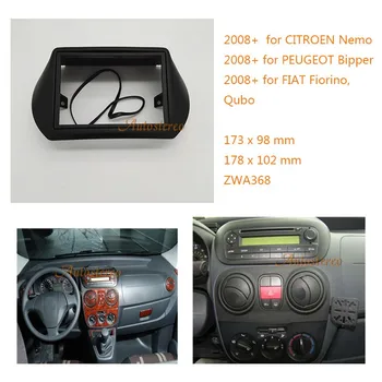 

Two din Car Radio fascia for FIAT Fiorino Qubo 2008+ for CITROEN Nemo 2008+ for PEUGEOT zw11-368