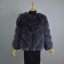 FRUSARCAR New 2017 REAL Fox Fur Coats For Women Fashion Winter Genuine Fox Fur Female Jacket Full Sleeve Short Women Coat C64