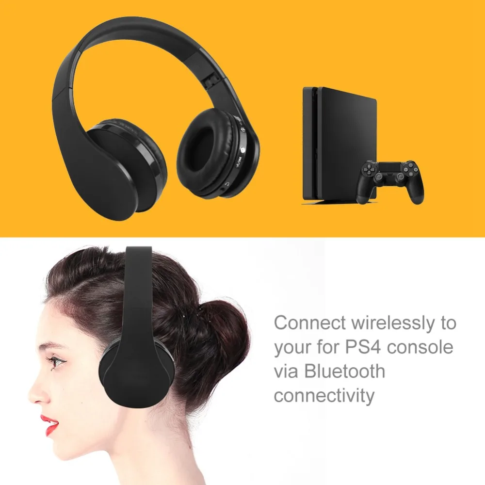 Складная Bluetooth 4,1 Беспроводная игровая гарнитура наушники Hi-Fi стерео наушники для PS4 8 часов использования