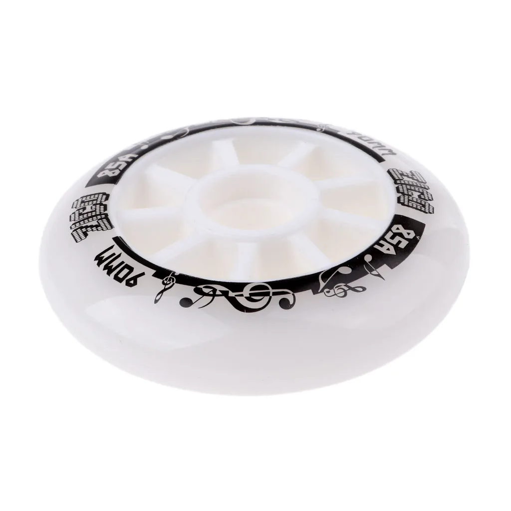 Outdoor PU Roller Inline Skates Wheel Replacement Racing Wheels Durable High Elastic Scooter Parts Accessories 90mm White
