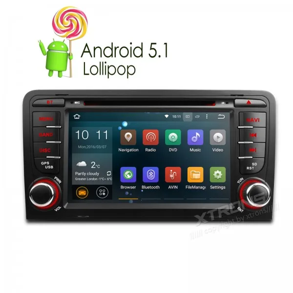 XTRONS 7 inch 2din Android 5 1 Quad Core 1080P Video CANbus Navigator font b Car