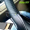 1Pc Soft Grip Breathable Car Steering Wheel Cover Hand Sew Sewing DIY Steering Wheel Covers Pu Leather Air Hole For Auto Van SUV ► Photo 1/6