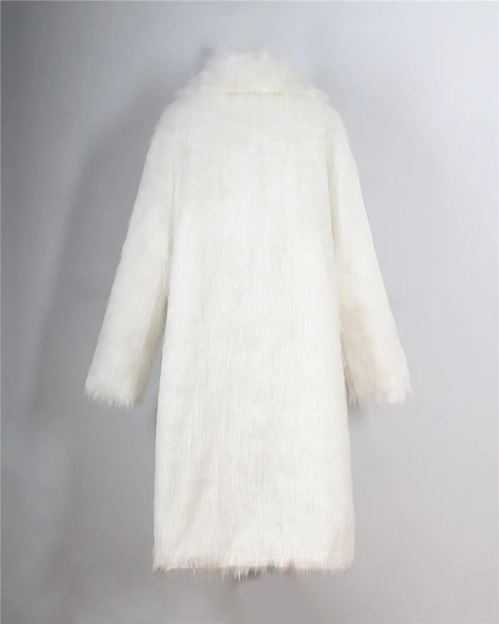Fashion side collar long imitation fur fur jacket female autumn and winter new 2017 long coat coat female (20)