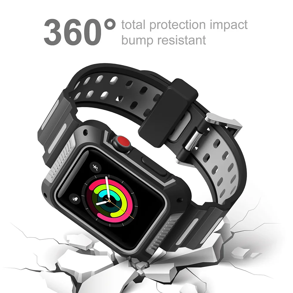 LPWHH Silicone Watches Strap For Apple Watch Band 42mm 38mm For Iwatch Bands 40mm For Apple Watch Accessories Series 3 2 1 Soft