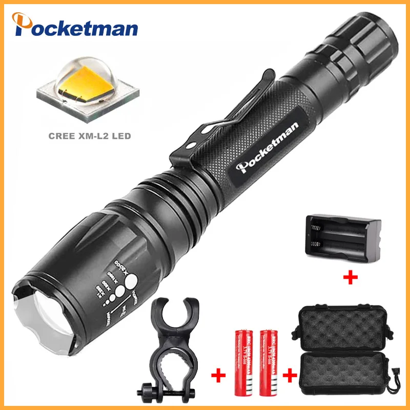 Goedkoop LED Tactische Zaklamp Zaklamp Hoge Lumen, Zoomable, 5 Modi, voor 18650 Beste Camping, Outdoor, Emergency, alledaagse Zaklampen