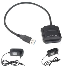 Высокое качество USB 3.0 на SATA Кабель-адаптер для 2.5 «SSD HDD 3.5 inch HDD жесткий диск данных с нами 12 В 2A AC DC Адаптеры питания