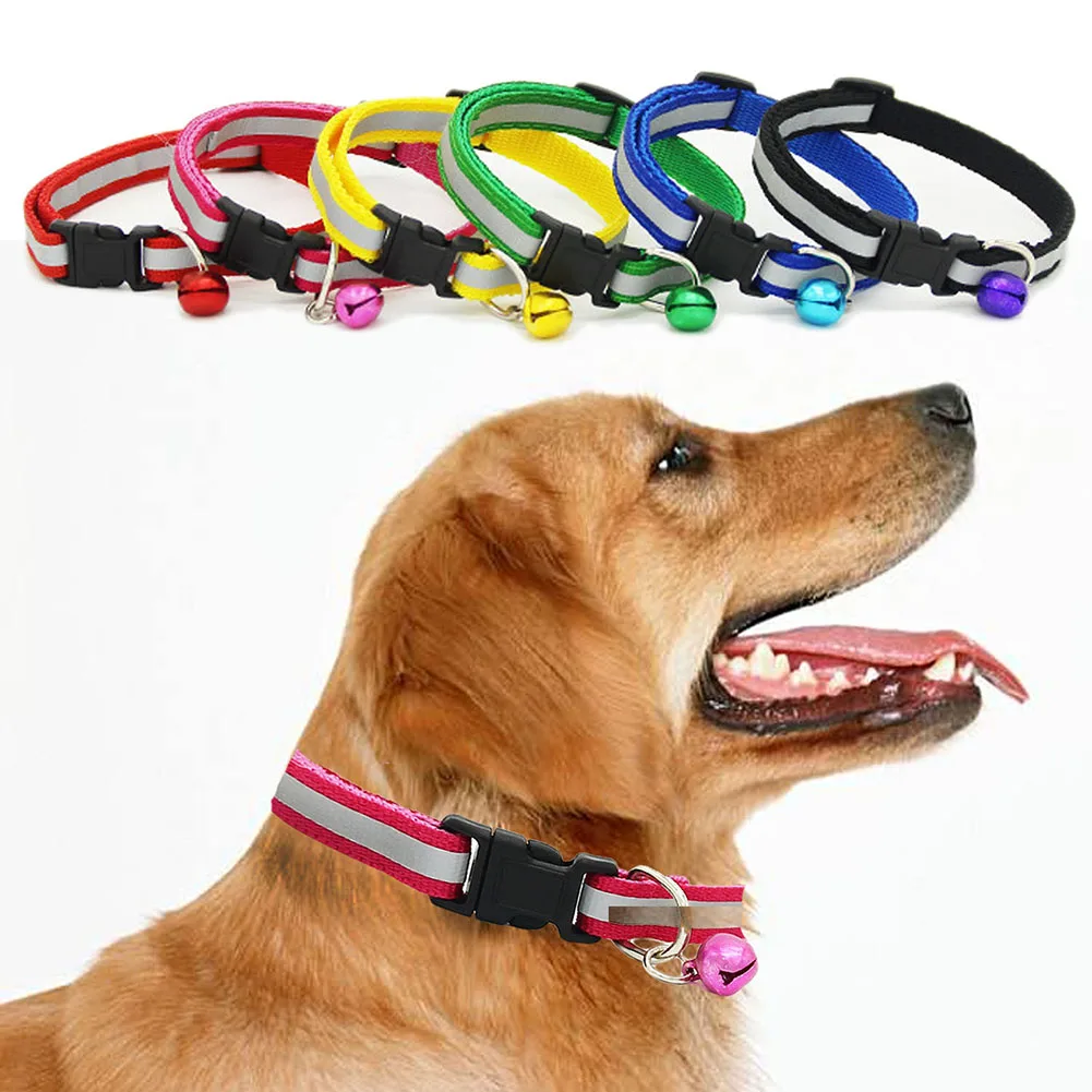 Colorful Pet Necklace Collars Glossy Reflective Safety Buckle Collar
