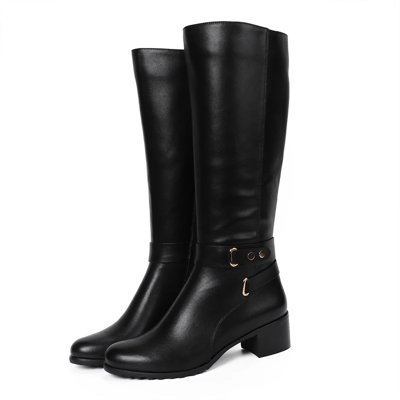 AIMEIGAO New 2017 Winter High Boots Round Toe knee High Boots Zipper Boots Winter Shoes For Women zapatos de mujer de moda