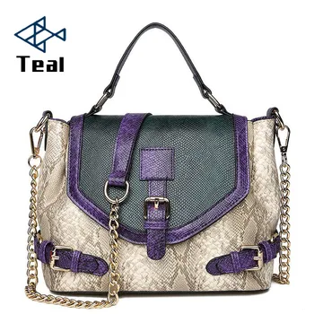 

2019 Fashion woman Shoulder Bags serpentine pattern Ladies hand bags Chain Bucket bag luxury leather handbags brand design