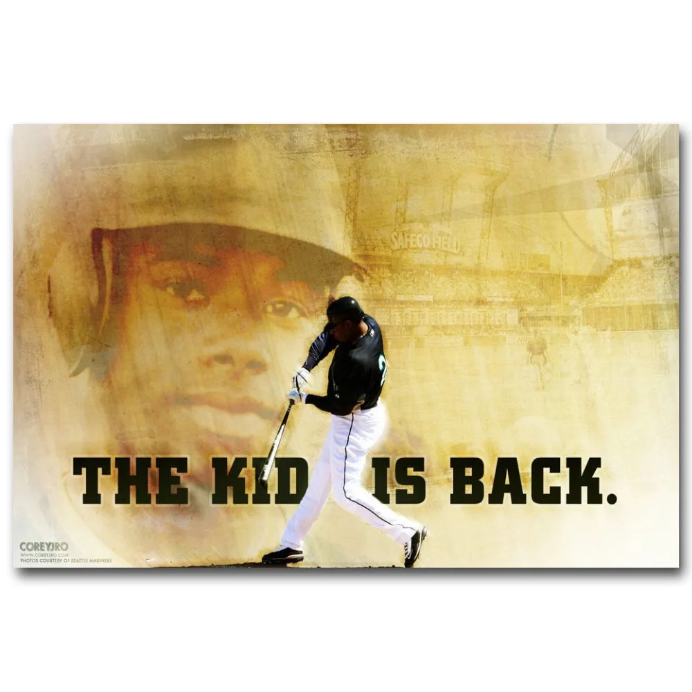 Hot New Sport Ken Griffey Jr Baseball-Silk Art Poster Wall Sicker Decoration Gift