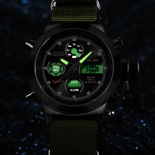 Armii mody fajne męski zegarek wojskowy pasek na płótnie godziny Steel Case 3 ATM wodoodporny sportowe cyfrowy zegarek analogowy Quartz LED zegar tanie i dobre opinie GOLDENHOUR Podwójny Wyświetlacz Klamra 3Bar Ze stali nierdzewnej 24cm 15mm 20mm Okrągły Kwarcowe Zegarki Na Rękę Nie pakiet Armii mody fajne męski zegarek wojskowy pasek na płótnie godziny Steel Case 3 ATM wodoodporny sportowe cyfrowy zegarek analogowy Quartz LED zegar tanie i dobre opinie GOLDENHOUR Podwójny Wyświetlacz Klamra 3Bar Ze stali nierdzewnej 24cm 15mm 20mm Okrągły Kwarcowe Zegarki Na Rękę Nie pakiet