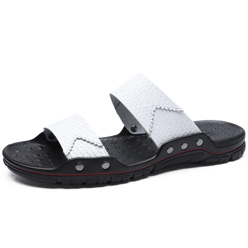 

Mens Flip Flops Slippers Leather Men Shoes Chancletas Verano Hombre Chinese Slippers Outside Beach Swimming Shoes Size 38-47 48