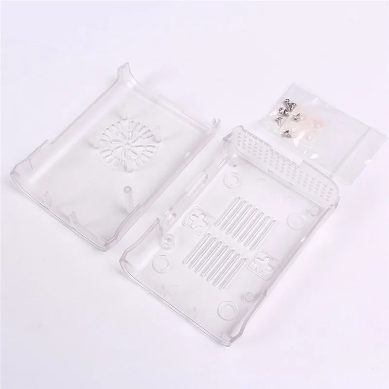Transparent Plastic Case Box Shell Cover Injection Molding Can Install Cooling Fan for Raspberry Pi 2