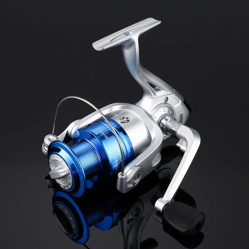 2 Color 1000-6000 8BB Ratio 5.2:1 Carp Reel spinning fishing reel Line Cap Tackle Spin Carp Metal drive Core movement