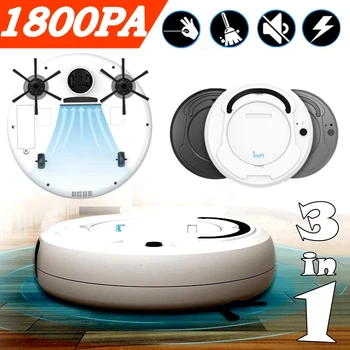 

3-in-1 Rechargeable Auto Smart Sweeping Robot Vacuum Cleaner Strong Suction Dust Collector Floor Mopping Home Living Appliance