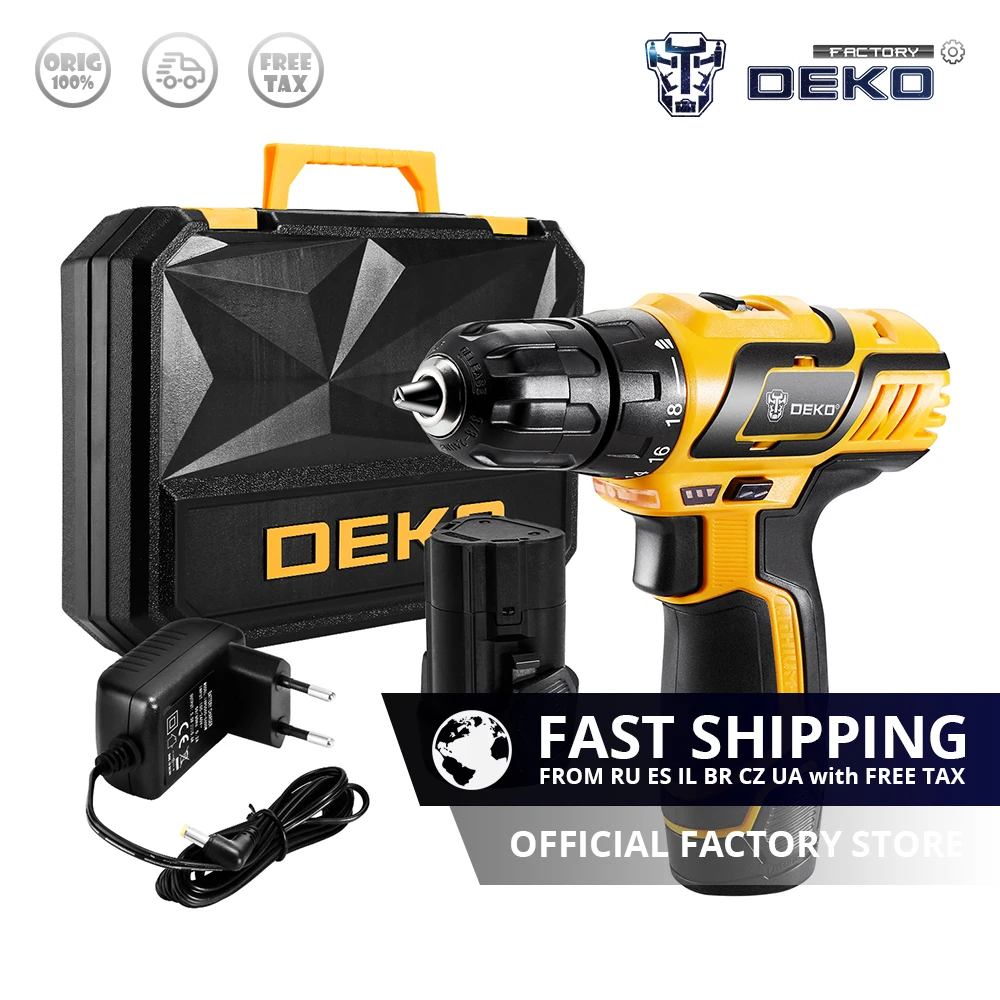 Электрическая отвертка DEKO GCD10.8DU3 10 8 В беспроводная мини дрель с литий ионным