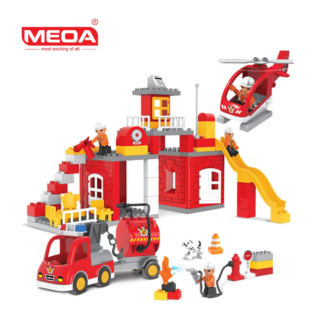 90PCS Fire Control Theme Big Bricks Duplo Building Blocks Educational Toy DIY Baby Toys Building Set Compatible with Legoeds baby-building-blocks : image 90PCS Fire Control Theme Big Bricks Duplo Building Blocks Educational Toy DIY Baby Toys Building Set Compatible with Legoeds baby-building-blocks