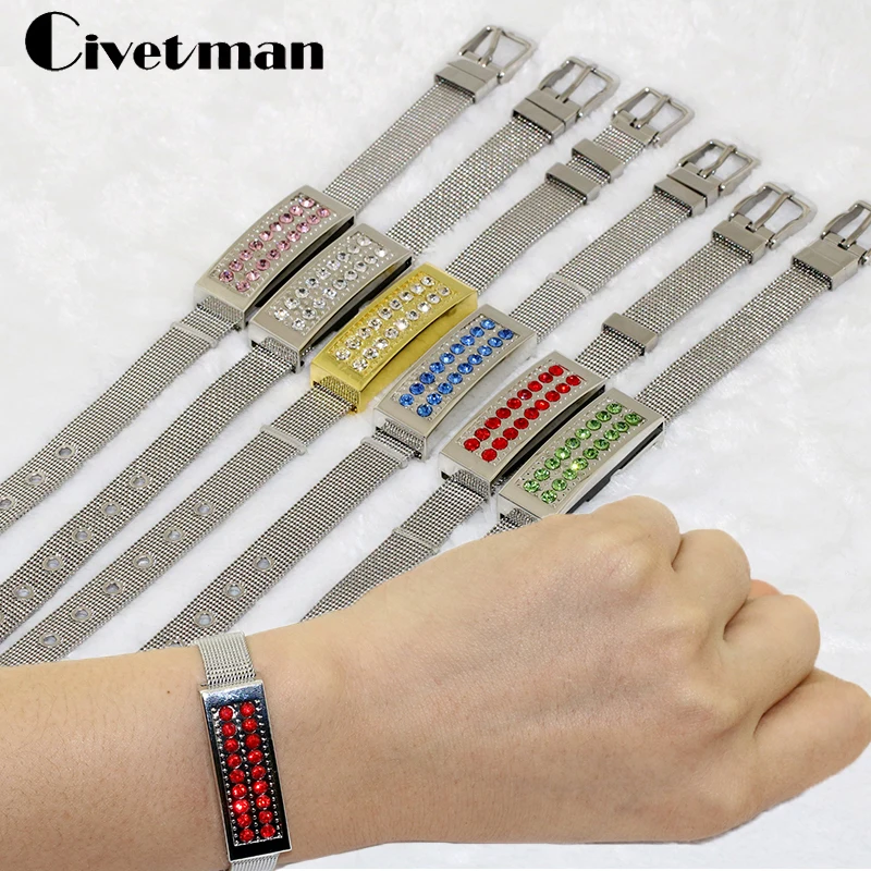 Jewelry Crystal Bracelet 8GB 16GB 32GB 64GB 128GB 256GB USB 2.0 Flash Drive Metal USB Memory Pen Drive Disk Wristbands Pendrives usb stick 256gb silicone bracelet wrist band 4gb 8gb 16gb 32gb 64gb 128gb usb flash drive pen drive memory disk pendrives gift