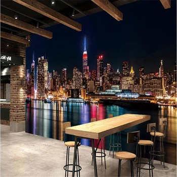 

beibehang papel de parede 3d Custom silky wallpaper new classic night scenery TV sofa background wallpaper home decorations