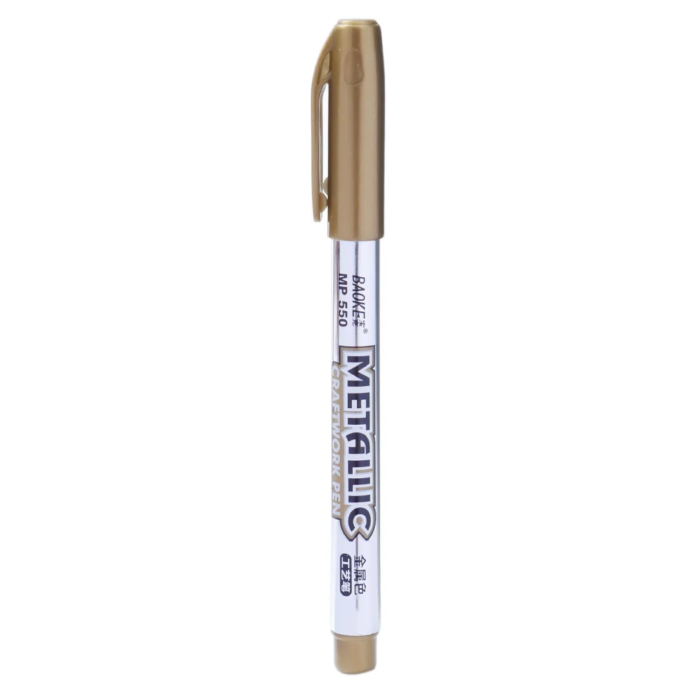 

1.5mm Metal Waterproof Permanent Paint Marker Pens Sharpie Gold and Silver Student Supplies Craftwork Pen Art painting