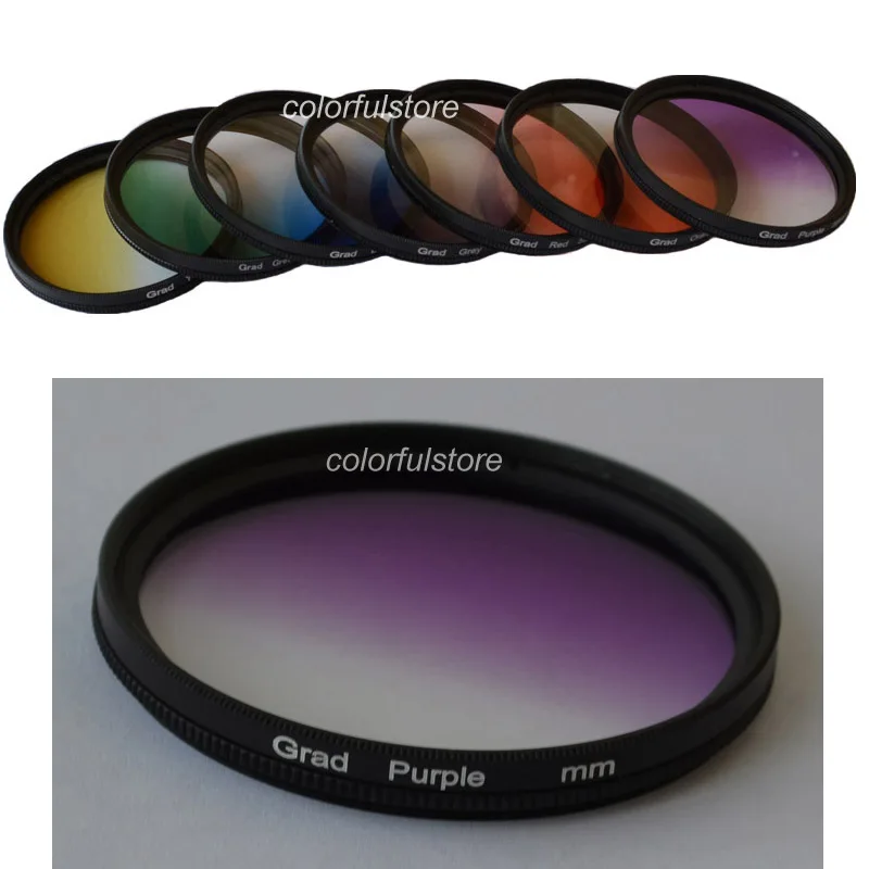 82 мм 82 мм 1x Градуированный градиентный Желтый Синий Серый Зеленый Оранжевый Красный Фиолетовый объектив цвет очков фильтры для Cokin P серии