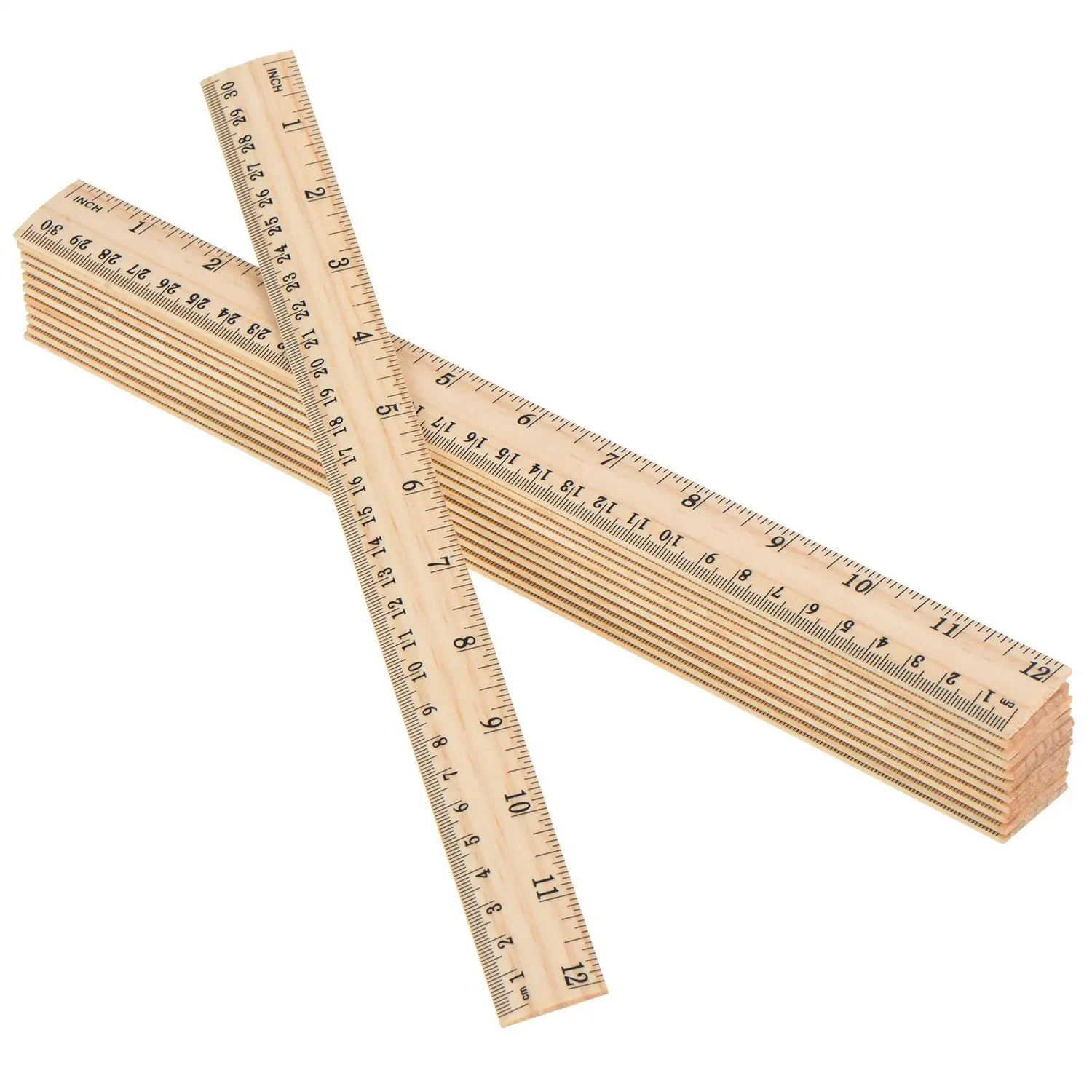 12 X Wood Ruler Student Rulers Wooden School Rulers Office Ruler