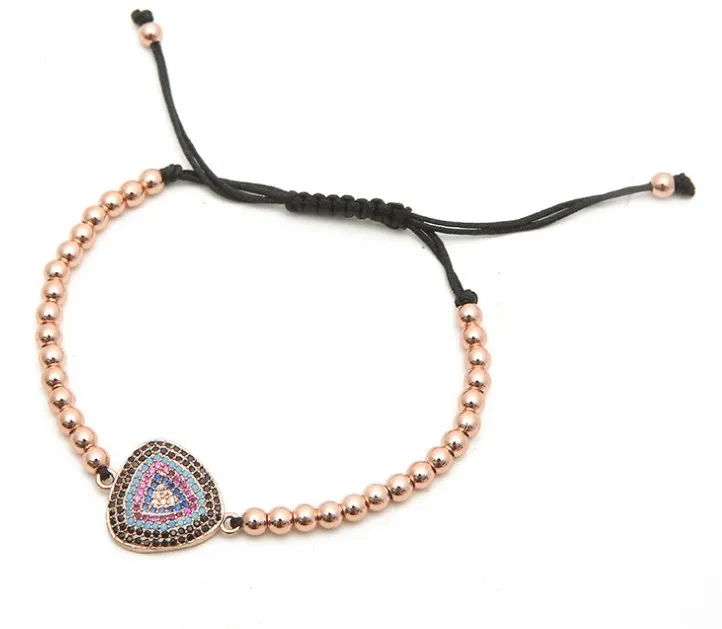 Золото Серебро Микро-паве cz кубический цирконий веревка отрегулированный браслет из медного бисера hf4f очаровательные плетеные браслеты для женщин