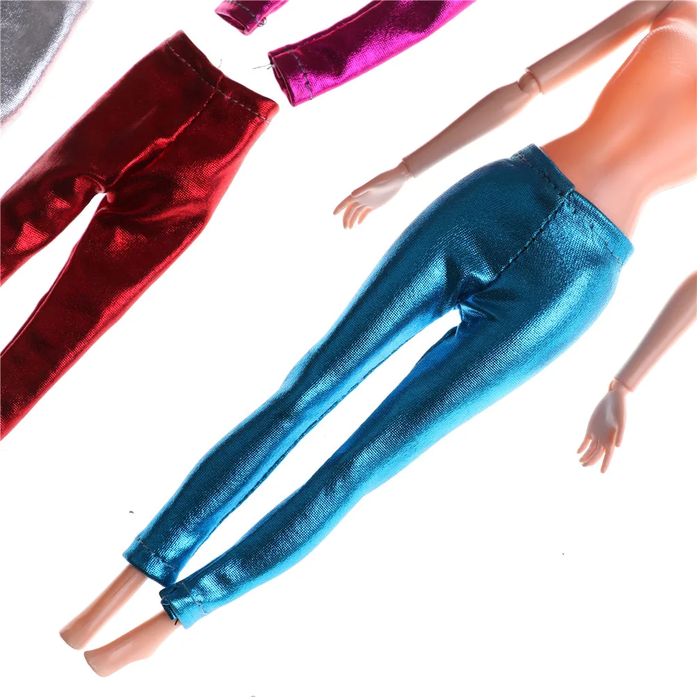1 шт., кожаные эластичные штаны ярких цветов, одежда, брюки для куклы Барби