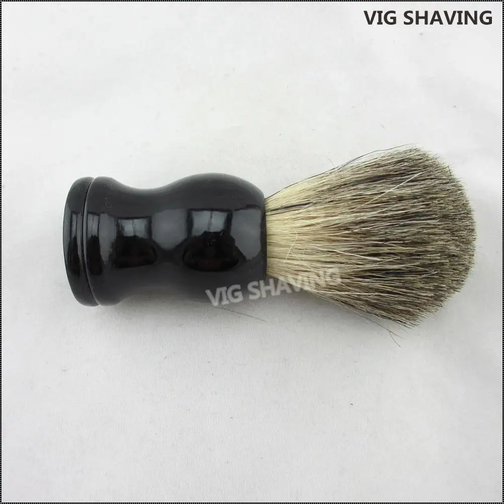 Горячая распродажа серый настоящий Барсучий волос черный деревянная для бритья кисть