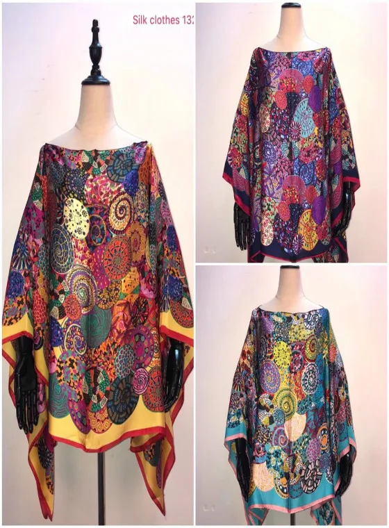 

new elegant european printed silk top beautiful size 132cm width x65 cm length top African clothes for women