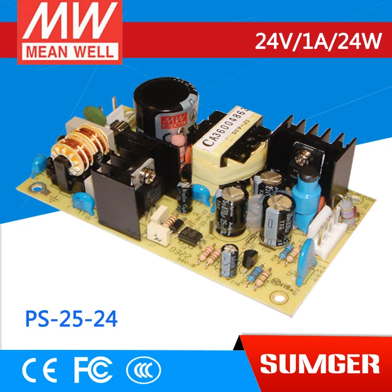 

[Freeshiping 6Pcs] MEAN WELL original PS-25-24 24V 1A meanwell PS-25 24V 24W Single Output Switching Power Supply