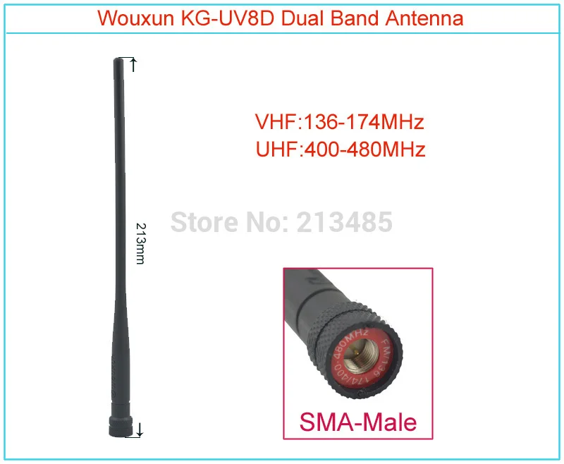 Оригинальная SMA-Male 144/430 МГц двухдиапазонная антенна для WOUXUN KG-UV8D исключительно